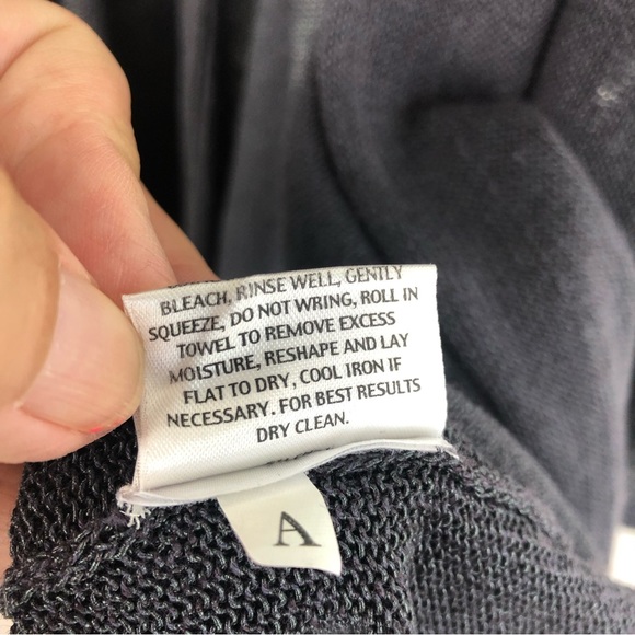 Eileen Fisher Soft Black Open Front Cardigan Large - Picture 5 of 7